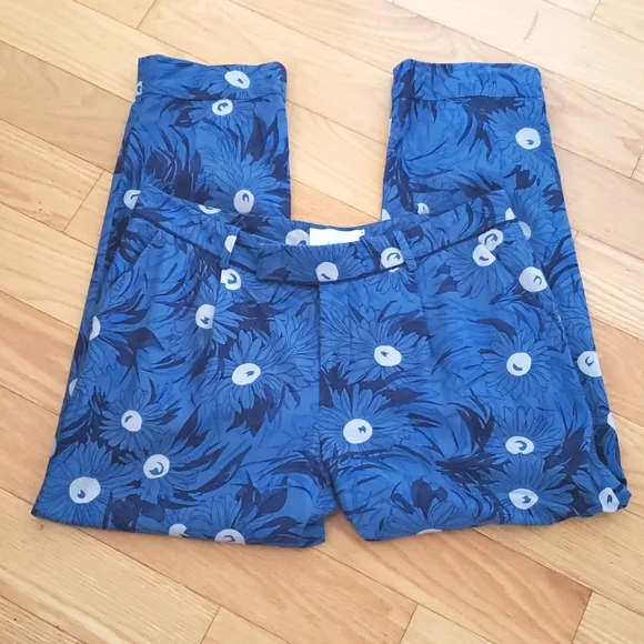 Elevenses for Anthropologie Blue Lunar Mum Tapered Capris Size 6 - Picture 1 of 11